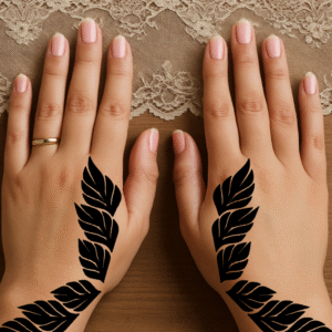 Leaf Trio Henna Stencil for hands