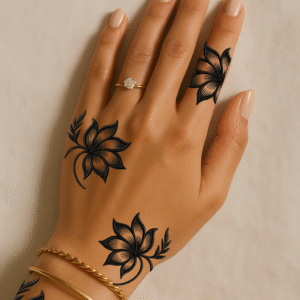 Blooming Flower Henna Stencil full set