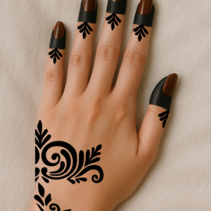 Henna Hand Tattoo Design Ornate black flourish Henna