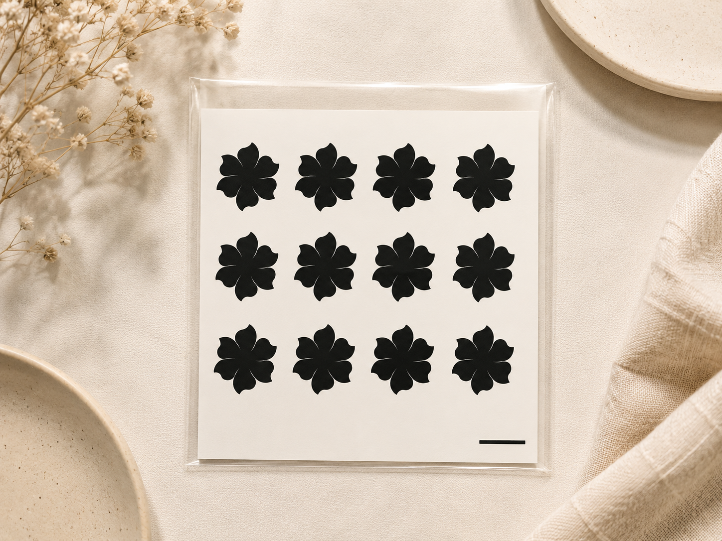 Small black flower temporary henna tattoo designs